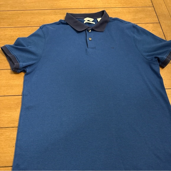 Calvin Klein Polo Shirt Mens Medium Liquid Touch Collared Polo Short Sleeve Blue - Picture 4 of 13
